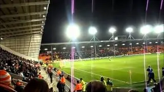 Blackpool v Derby 8 april 2014-derby fans chanting oyston is a wanker