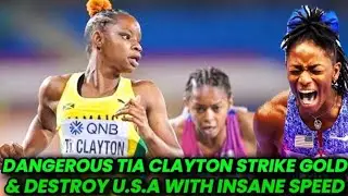 INSANE FINISH! JAMAICA&rsquo;S SPRINT QUEEN TIA CLAYTON  ABSOLUTELY DESTROYED U.S.A IN 100m SHOWDOWN 