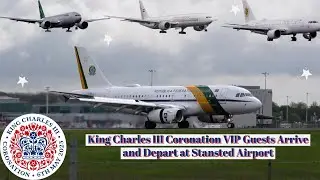King Charles III Coronation VIP Guests Arrive and Depart at Stansted Airport