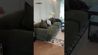 Pet-Friendly Living | Dark Green Sofa, Cozy Living Room & Dining room