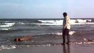RAS Simha trying to sail over the sea. to discover treasure island.