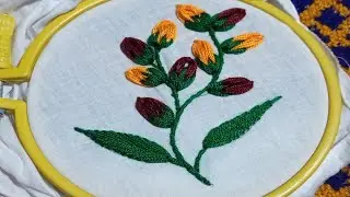How to do hand embroidery flower design.🧵🪡#embroiderypatterns #embroiderydesigns 