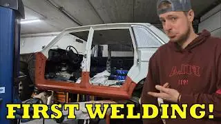 Welding a Volvo 140 wich has been in a container for 27 years