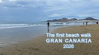 The first beach walk in 2026, Gran Canaria, Palya de Las Canteras