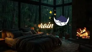 Deep Sleep ASMR | Rain + Fireplace + Thunder 🔥🌧️