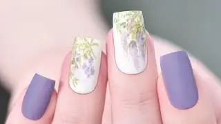 Watercolor Flower | Wisteria Nails | Easy DIY Nail Design | KADS