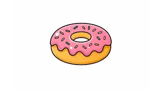Easy Donut Drawing 🍩 | Simple Step-by-Step Art for Beginners