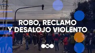 ROBO, RECLAMO DOCENTE y DESALOJO VIOLENTO en Puente La Noria - Telefe Noticias