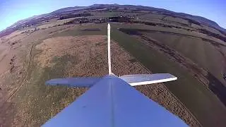 Maxthrust Riot RC plane with onboard rear facing camera flying with other RC planes