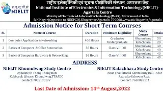 NIELIT✓ Admission Notice :Course Name :: CA&N, C&OA,CH&N,
