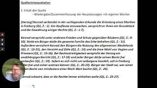 Erkl&auml;rvideo: Quelleninterpretation Gr&uuml;ndung Freiburgs 1120