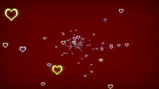 Glow hearts 4k video background, animated holiday video wallpaper, no audio, glowing floating hearts
