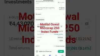 Motilal Oswal Microcap 250 Index And  SBI Samallcap 250 Index Funds#sip #portfolio #trending