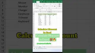 Calculate Discount in Excel 🔥💯 #excel #asmr #computer #excelformula #tricks #exceltips #trending