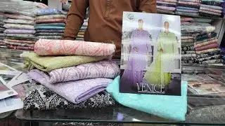 Hz Cotton Pakistani Party Three piece | Chikenkari Dress for Womens | Unstitched Dress