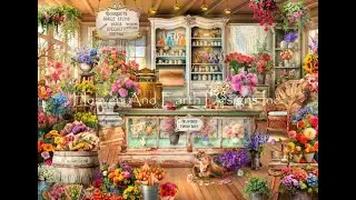 Flosstube #6 - Stitch with me - Music, no talking - Heaven and Earth Designs All Seasons Flower Shop