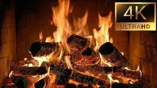 4K Ultra HD Fireplace  Pure Crackling Sounds & Natural Glow
