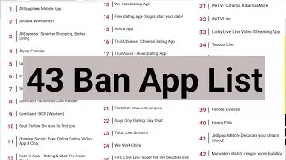 New ban app list  | 43 app ban | 43 chinese app ban | snack video app ban