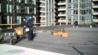 Elastizell cellular LWIC Roof Deck with vented base sheet installation.MP4