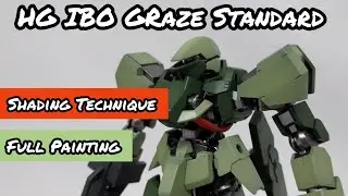 HG GRAZE FULL PAINTING VIDEO - PRE SHADING PAINTING GUNPLA TUTORIAL