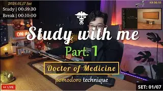 (26.01.17.SAT) Part.1 | Study with me 👨🏻‍⚕️| 7 Hrs | Pomodoro | 🩺USMLE | 🔥ASMR | SeewhY