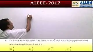 AIEEE 2012 , Video Solution , Maths (Code-D), Q no. 36, 42, 47, 51 By : Pankaj Agarwal Sir