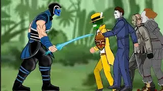 Sub-zero vs Jason vorthesse Michael Myers pennywise the mask drawing Cartoons 2  animations 