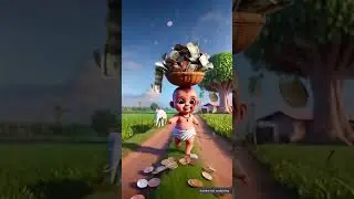 cute baby plants money tree and pours lots of water#aiworld#viralvideo#like#subscribe
