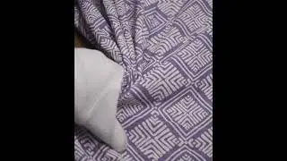 ABSTRACT PURPLE WHITE SCREENPRINTED PURE KHADI 90 GSM HANDWOVEN FABRIC