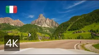 Dolomites Scenic Drive 🇮🇹 From Arabba to Corvara - La Villa | 4K ASMR Roadtrip (No Music)