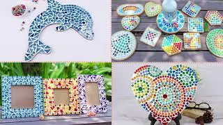 Mini crystal glass glitter square mosaic