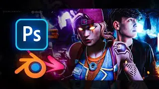How i Made CLIX HEADER | SPEEDART ( BLENDER + PHOTOSHOP ) Fortnite Header