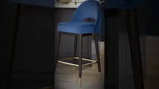 Velvet Bar Stool With Stainless Steel Caps #interiordesign #homedecor #furniture #vintage #shorts