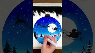 I draw a magical Christmas ball 🎄🖍️ #christmas #drawing #oilpastels #blendingpastels #easytutorial