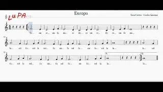Europa (Carlos Santana) - Flauto dolce - Note - Spartito - Karaoke - Instrumental - Canto