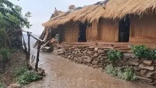 Real Nepali Mountain Village Life During the Rain | Most Peaceful And Relaxing Village Life |