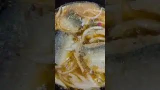 Mackerel stewed in soybean paste (miso). Korean food + Japanese food = fusion.