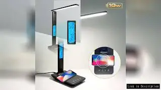 LAOPAO 10W QI Wireless Charging LED Desk Lamp With Calendar Temperature Alarm Clock Eye Protect Stud