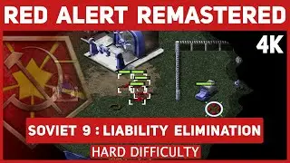 C&C Red Alert Remastered 4K - Soviet Mission 9 Liability Elimination - Speedrun on Hard Difficulty