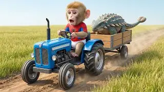 Monkey Hubi&rsquo;s Workday at the Zoo &mdash; Driving a Tractor to Move a Crocodile 🐊🚜