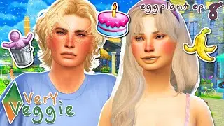 Wisteria and Cosmos are TEENS! | EGGPLANT #8 🍆 | Very Veggie Challenge | The Sims 4