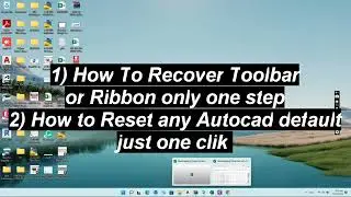 how to Recover missing toolbar Ribbon AutoCAD |Reset any AutoCAD default setting| (lesson 2)