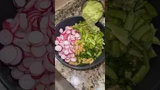 5 Ingredient, 15 Minute Pesto Salad 🤤😋 #pestosalad #garlicpesto #5ingredientrecipes #springrecipe