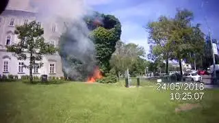 POŽÁR STROMU A KŘOVÍ V CENTRU BRNA