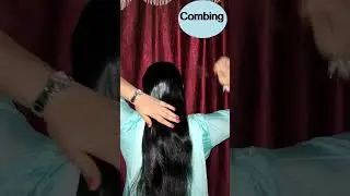 oiled hair combing /oiled hair nit picking /Oily hair nit pinking coming /hair coming /combing
