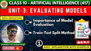 Class 10 AI Unit 3 Evaluating Models | Model Evaluation, Train-Test Split, Overfitting CBSE Code 417