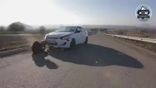 Лонгбордист врезался в машину/Longboard hard accident