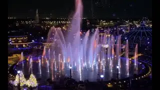 Epic Universe Fountain show from the Grand Helios Hotel view, 2025 || no sound