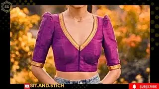 How To Make V-leaf Neck Blouse Designs|Front Deep and Back Pack Neck Blouse 