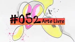 ARTE LIVRE - Desafio N.052 / Abstrata. Aquarela. Rosa, Amarelo, Neon, Prateado. Arcos, Bolas.
